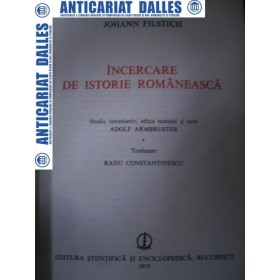 INCERCARE DE ISTORIE ROMANEASCA -J.FILSTICH