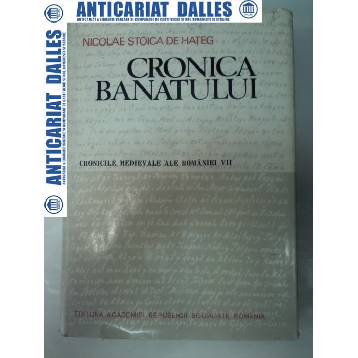 CRONICA BANATULUI -Nicolae Stoica De Hateg