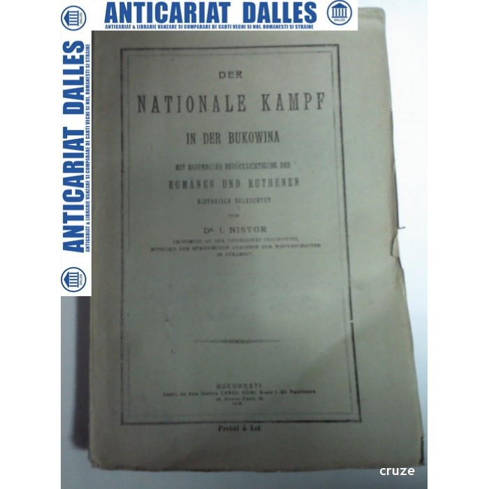 DER NATIONALE KAMPF IN DER BUKOWINA -I.NISTOR 1919