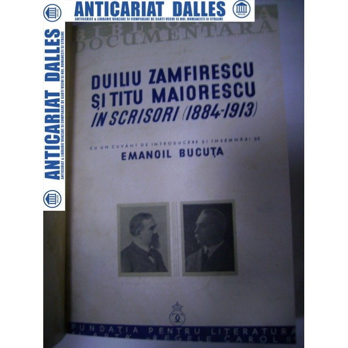 DUILIU ZAMFIRESCU si TITU MAIORESCU in scrisori -1937 DUILIU ZAMFIRESCU si TITU MAIORESCU in scrisori -1937