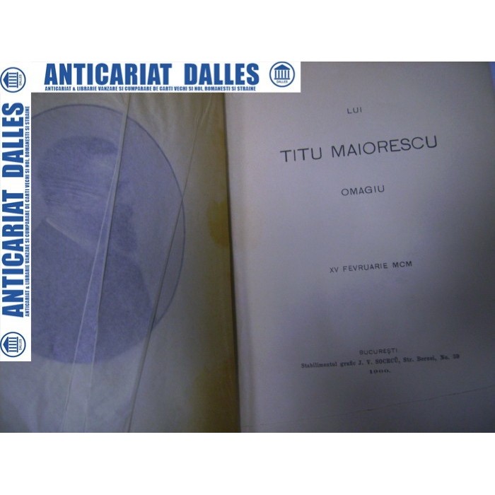 Lui TITU MAIORESCU -Omagiu 1900